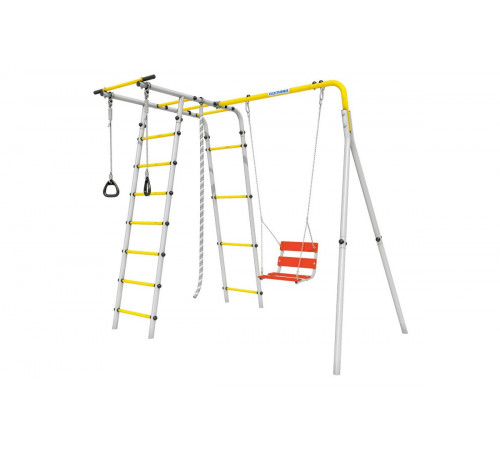 Детский спортивный комплекс для дачи ROMANA Лесная поляна - 3 (желтый/серый)