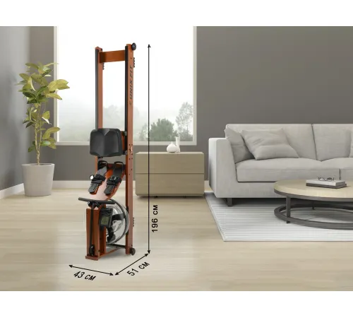 Гребной тренажер UNIX Fit Wood Rower Dark
