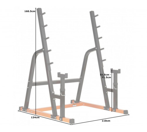 Стойка под штангу DFC черная/оранж. DSST14 (два короба)