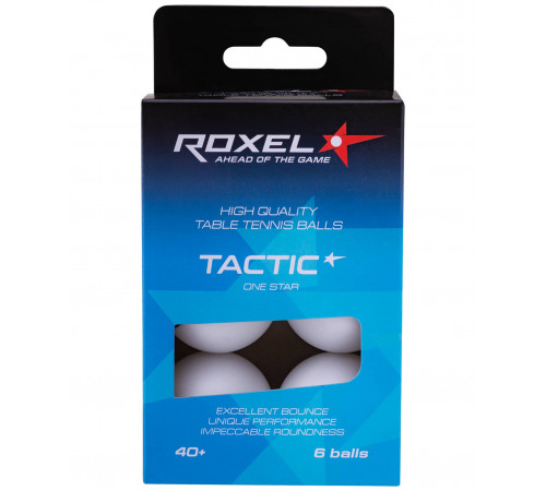 Мяч для настольного тенниса 1* Tactic, белый, 6 шт.