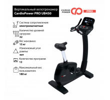 Профессиональный вертикальный велотренажер Cardiopower PRO UB450 (UB410)